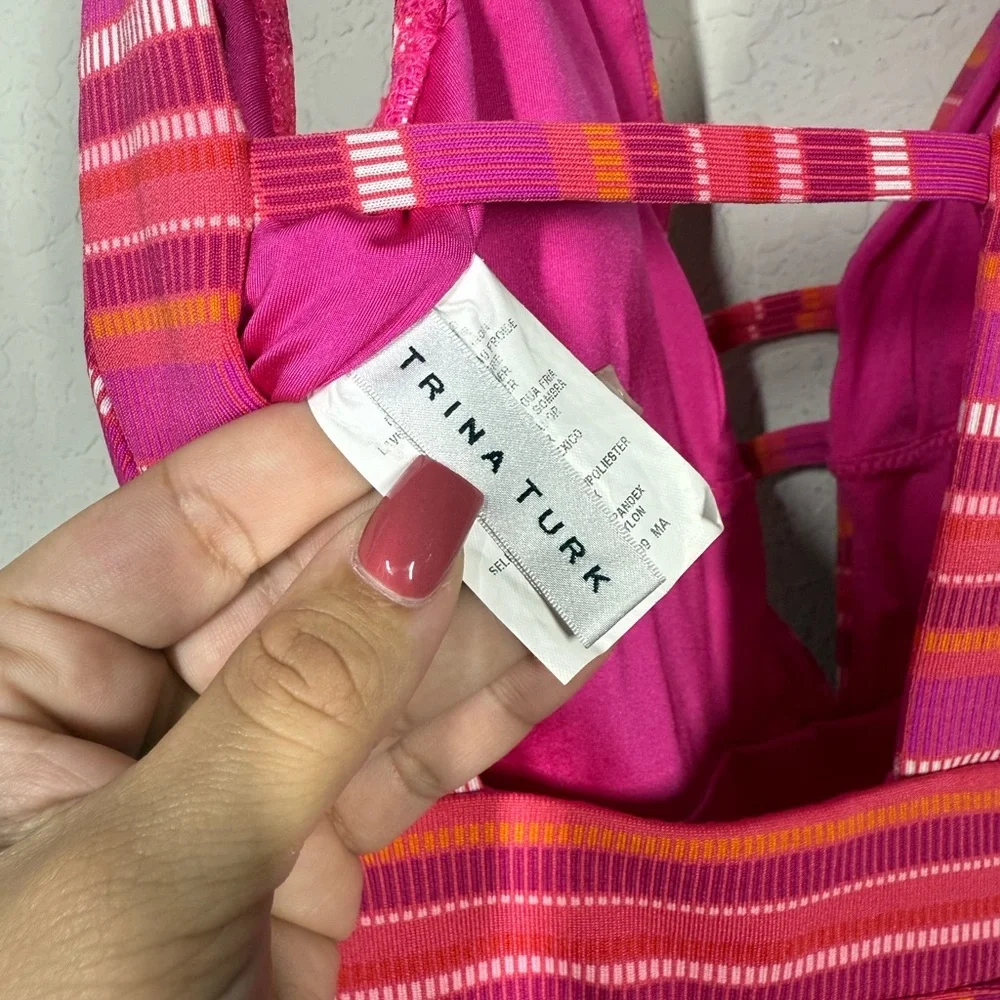 Trina Turk Marai Halter Plunge One Piece Swimsuit Size 8
